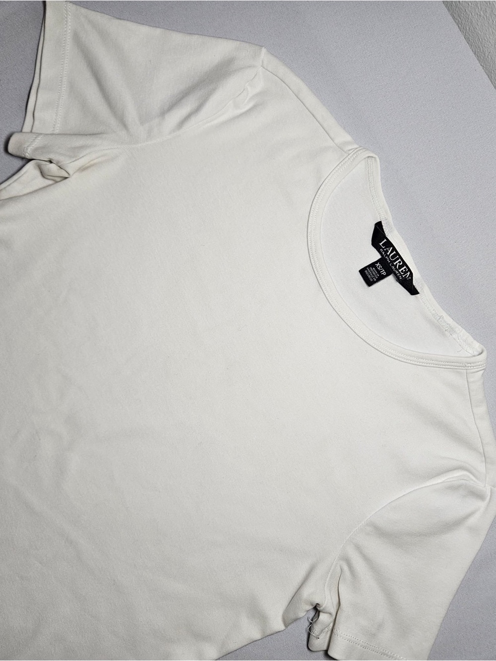 Lauren Ralph Lauren Women’s White Stretch Cotton Tee XS